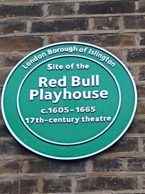 Red Bull Playhouse green plaque
