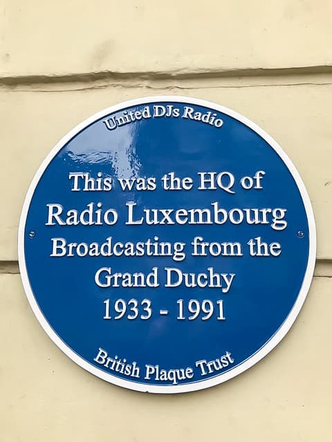 Radio Luxembourg blue plaque
