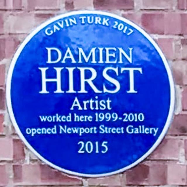 Damien Hirst blue plaque