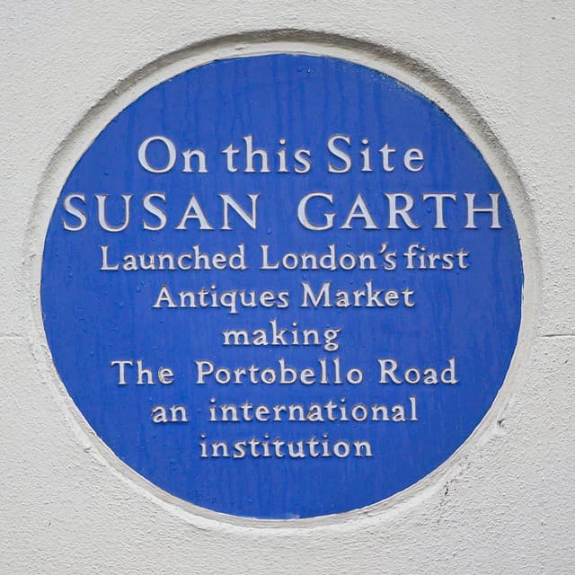 Susan Garth and Portobello Road Market blue plaque