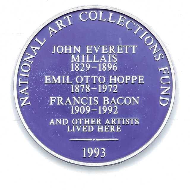John Everett Millais, Emil Otto Hoppe, and Francis Bacon blue plaque