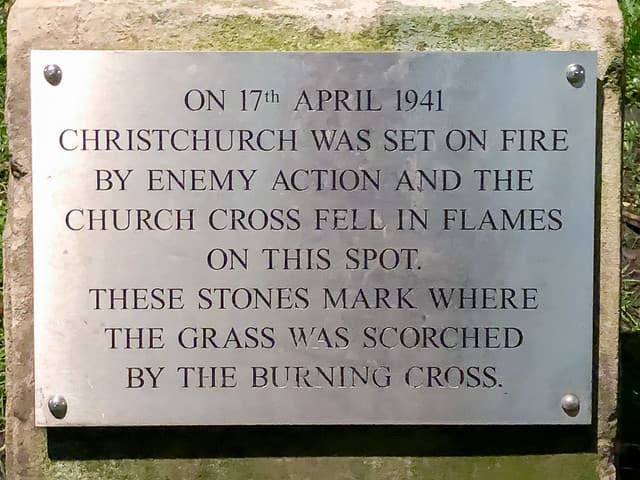 Christchurch, Southwark brushed metal plaque
