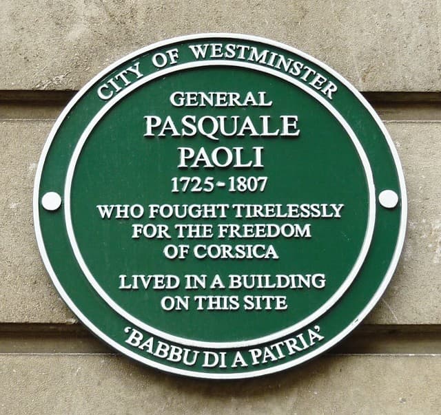 Pasquale Paoli green plaque