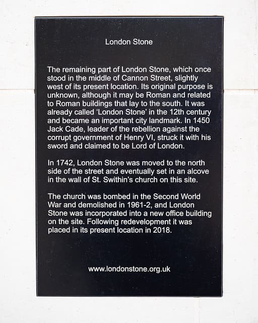 Henry VI and London Stone black plaque