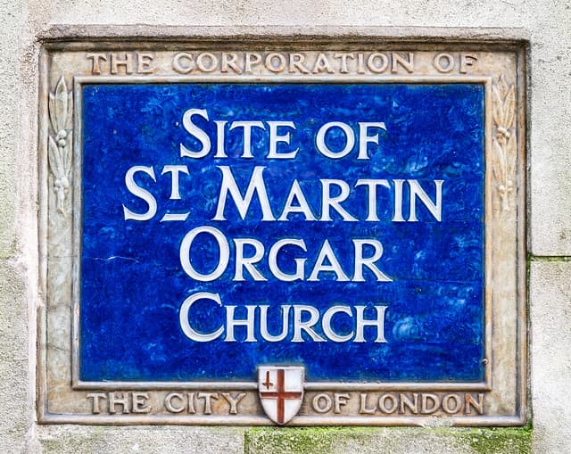 St. Martin Orgar, London blue plaque