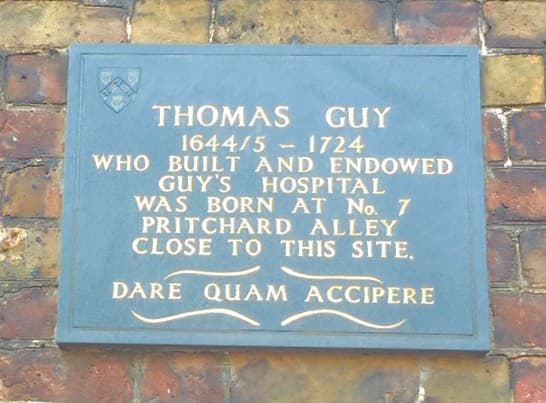 Thomas Guy grey plaque