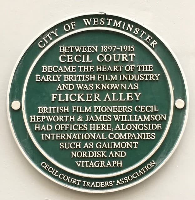 James Williamson and Cecil Hepworth green plaque