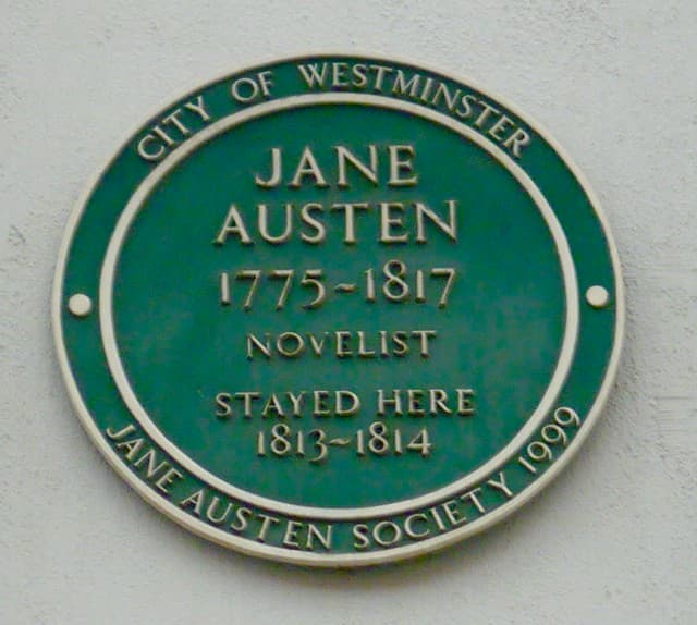 Jane Austen green plaque