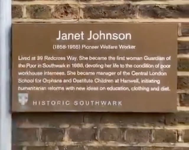 Janet Johnson brown plaque