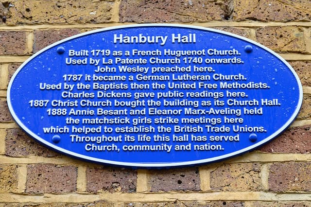 Annie Besant, Charles Dickens, Eleanor Marx, and Matchgirls' strike blue plaque