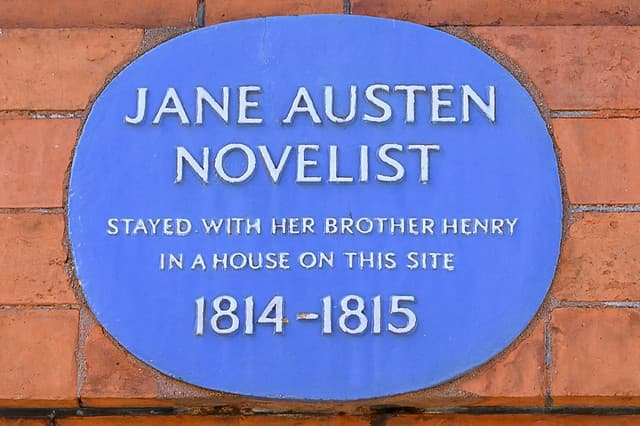 Jane Austen and Henry Austen blue plaque