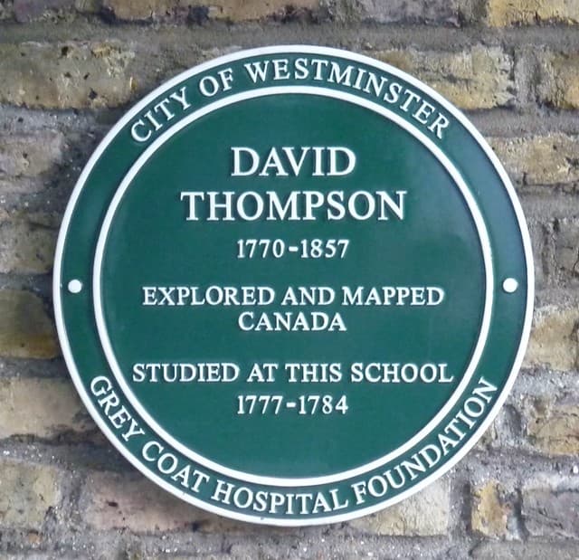 David Thompson green plaque