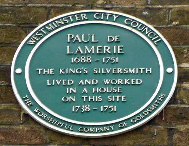 Paul de Lamerie green plaque