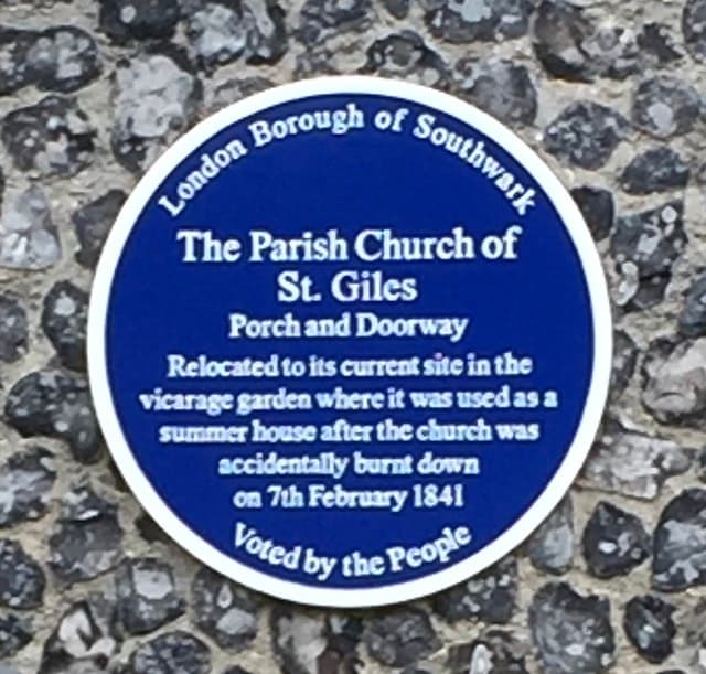 Parish Church of St. Giles blue plaque