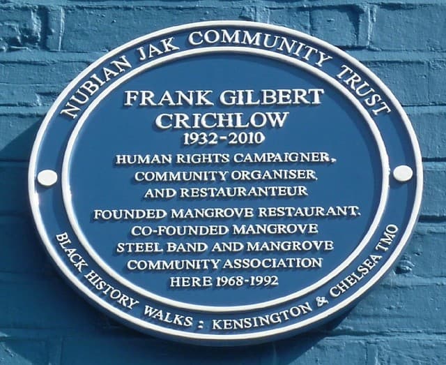 Frank Crichlow blue plaque
