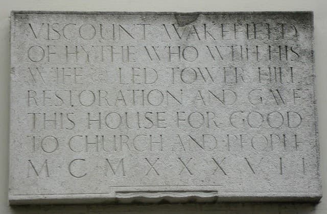 Charles Wakefield white plaque