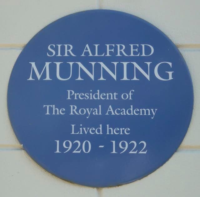 Alfred Munnings blue plaque