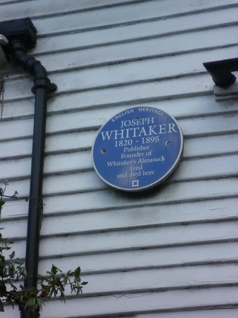 Joseph Whitaker blue plaque