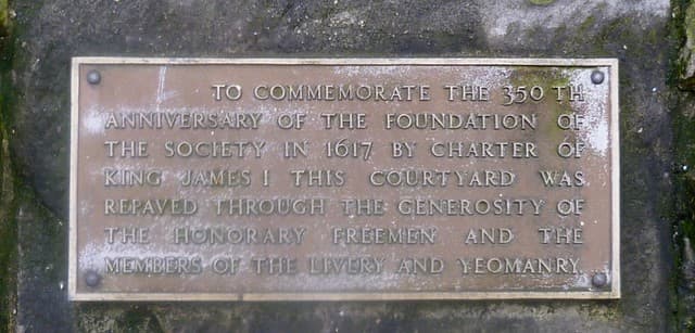 King James I brown plaque