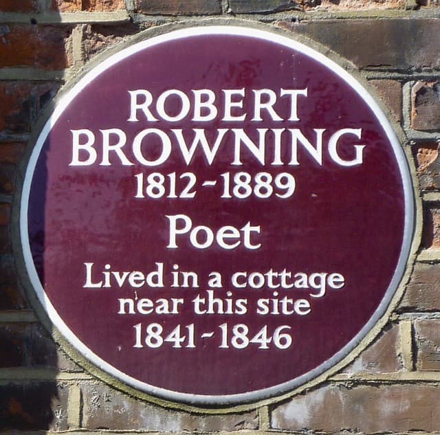 Robert Browning maroon plaque