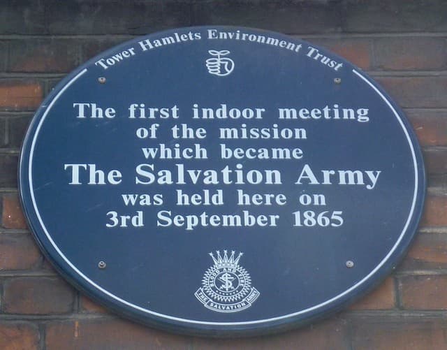Salvation Army blue plaque