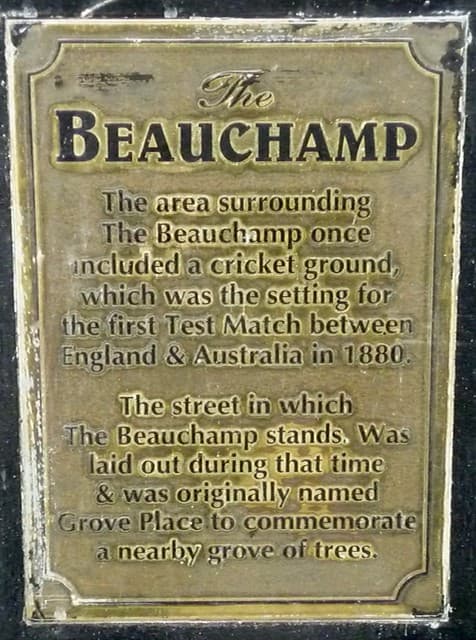 The Beauchamp yellow plaque