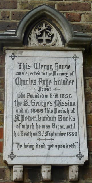 Charles Fuge Lowder stone plaque