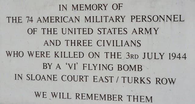 flying bomb (V1/V2) white plaque