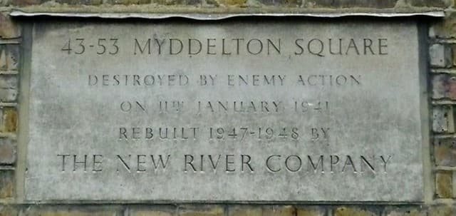 Myddelton Square stone plaque