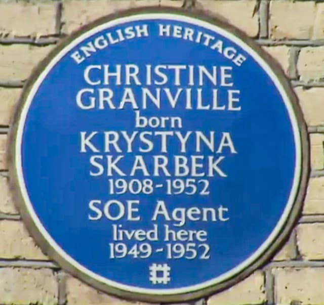 Krystyna Skarbek blue plaque
