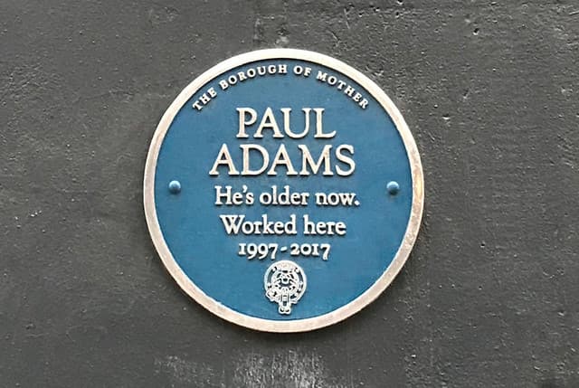 Paul Adams blue plaque