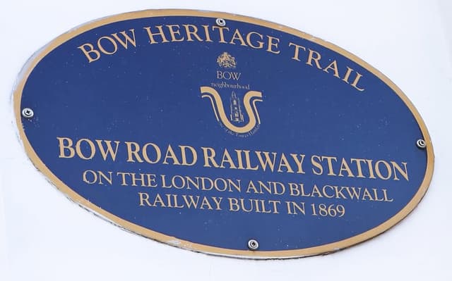Bow Road railway station blue plaque