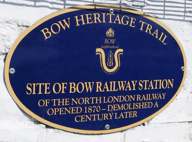 Bow Railway Station blue plaque