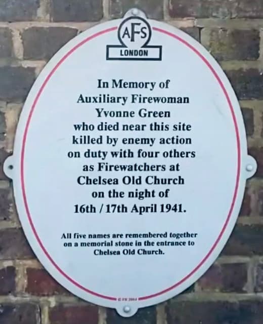 Yvonne Green white plaque
