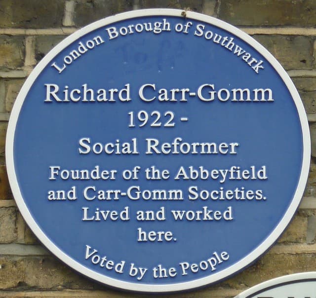 Richard Carr Gomm blue plaque