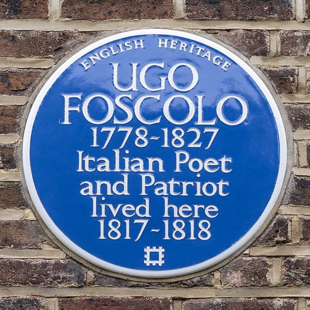 Ugo Foscolo blue plaque