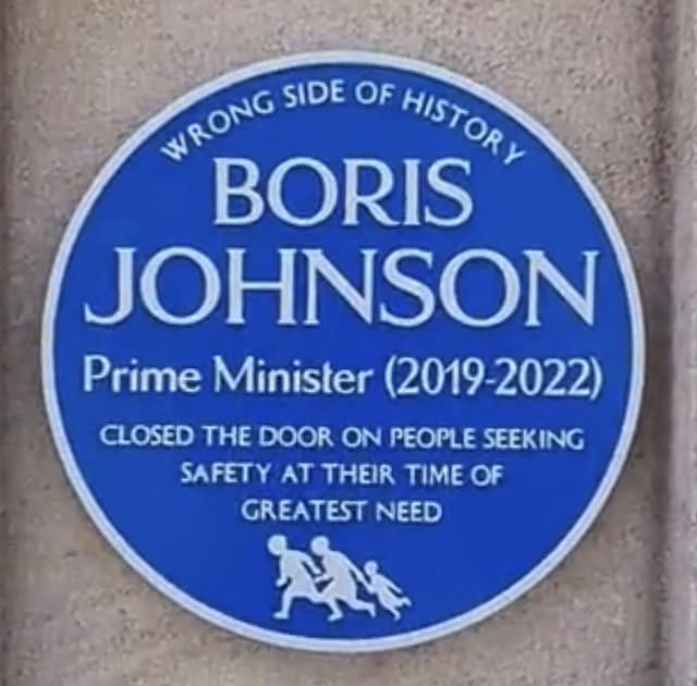 Boris Johnson blue plaque