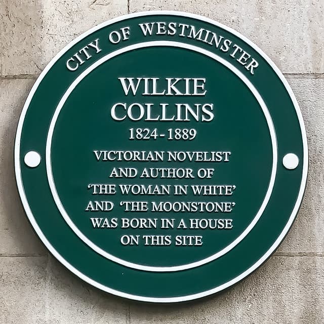 William Wilkie Collins green plaque