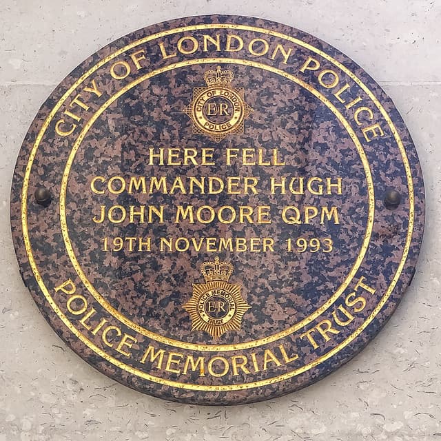 Hugh Moore marble plaque