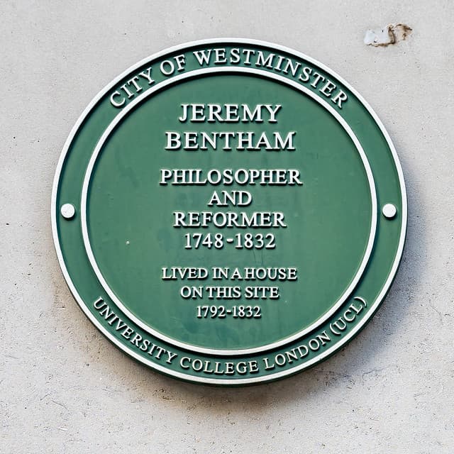 Jeremy Bentham green plaque