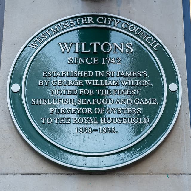 George William Wilton and Wiltons green plaque