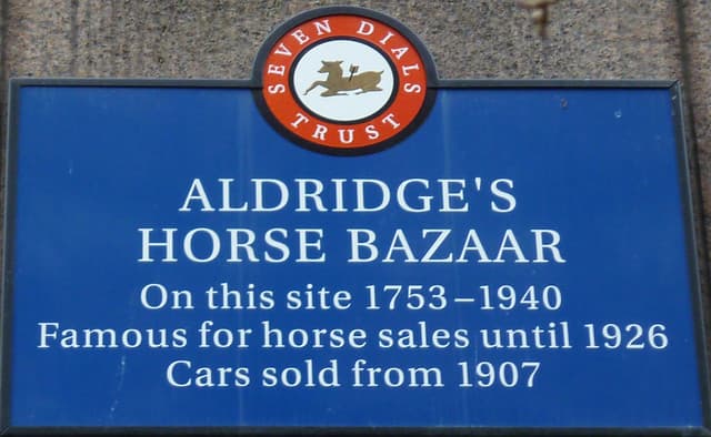 Aldridge's Horse Bazaar blue plaque