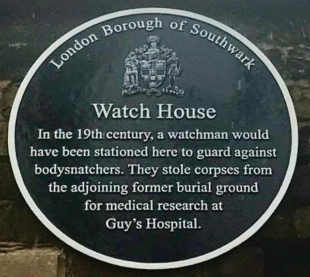 Watch House, Rotherhithe black plaque