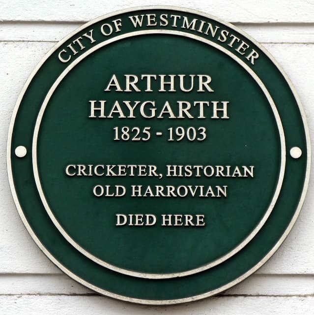Arthur Haygarth green plaque