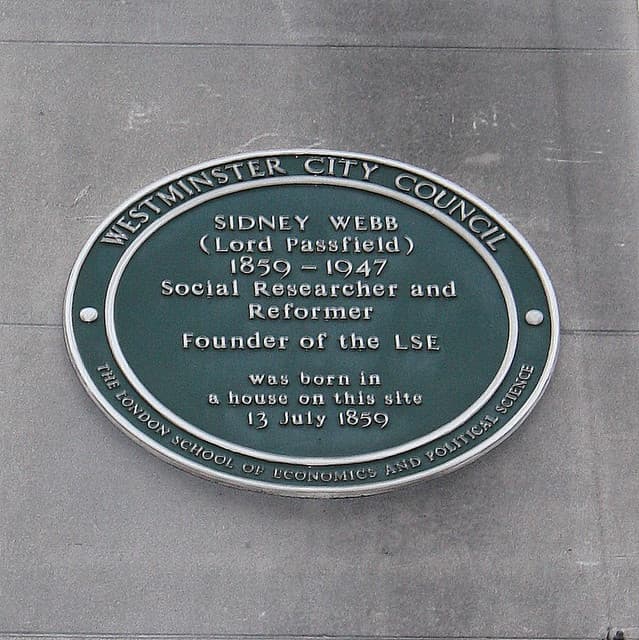 Sidney Webb green plaque