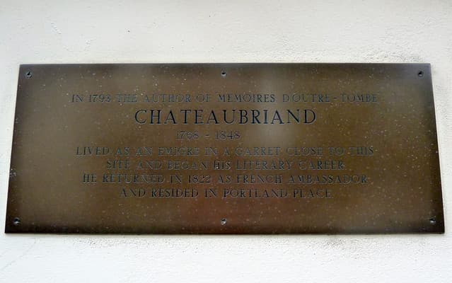 François-René de Chateaubriand brass plaque