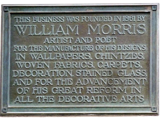 William Morris bronze plaque