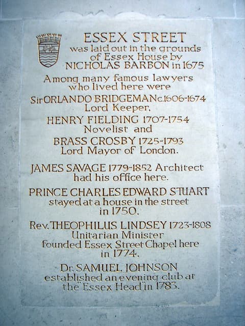 Essex Street, Henry Fielding, Nicholas Barbon, Orlando Bridgeman, and 2 others
