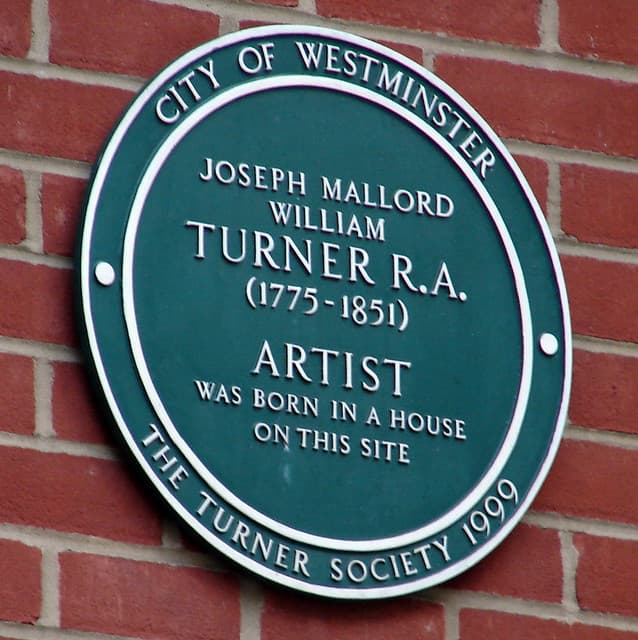 Joseph Mallord William Turner green plaque