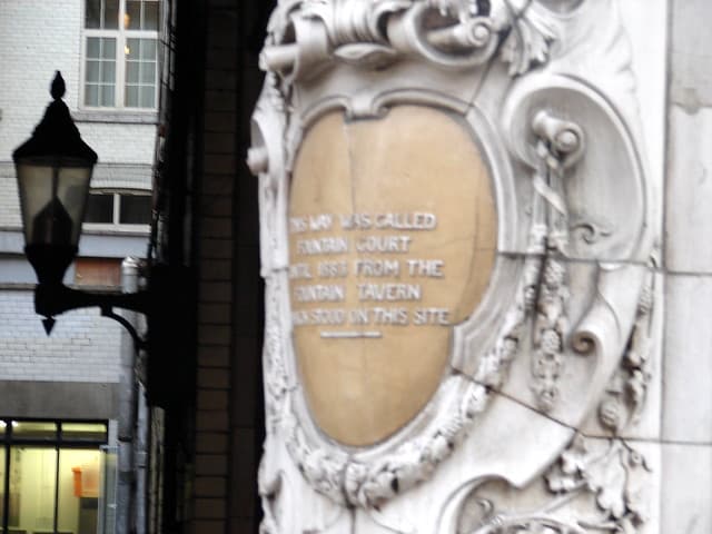 Fountain Tavern, London brown plaque
